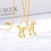 Vintage Dog Necklace Gold Stainless Steel Chain - Gold