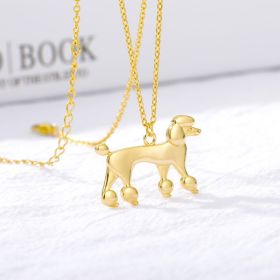 Vintage Dog Necklace Gold Stainless Steel Chain - Gold