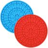 2pcs Dog Lick Pad Pet Shower Grooming Slow Feeder Dog Distraction Mat Slow Treat Dispensing Mat With Powerful Suction Cats Slow Feeder Li - Blue & Red