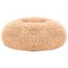 Pet Dog Bed Soft Warm Fleece Puppy Cat Bed Dog Cozy Nest Sofa Bed Cushion M Size - Brown - M