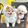 New Happy Birthday Embroidery Dog bib Pet Cat Dog bib Mouth towel - blue - S