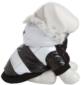 Fashion Striped Ultra-Plush Pet Parka Coat - Medium