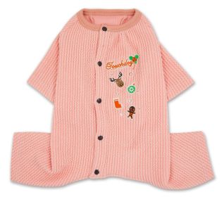 Touchdog 'Ciesta-Luxe' Designer Full Body Thermal Pet Dog Jumpsuit Pajamas - Pink - Small