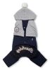Touchdog Fashion Designer Full Body Quilted Pet Dog Hooded Sweater - Navy/Grey - X-Small