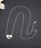 925 Sterling Silver Heart Necklace for Girls Womens Dog Paw Pendant Necklace Love Chain 16''+2'' - default