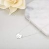 925 Sterling Silver Heart Necklace for Girls Womens Dog Paw Pendant Necklace Love Chain 16''+2'' - default