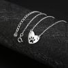 925 Sterling Silver Heart Necklace for Girls Womens Dog Paw Pendant Necklace Love Chain 16''+2'' - default