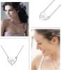 925 Sterling Silver Heart Necklace for Girls Womens Dog Paw Pendant Necklace Love Chain 16''+2'' - default