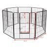 8 Metal Panel Heavy Duty Pet Playpen Dog Fence with Door 40 Inch - Black
