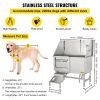 VEVOR 50 Inch Dog Grooming Tub, Professional Stainless Steel Pet Dog Bath Tub, with Steps Faucet & Accessories Dog Washing Station Left Door - Default