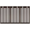 36 Inch Folding Wooden Freestanding Pet Gate Dog Gate with 360° Flexible Hinge - Dark Brown