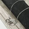 Stainless Paw Print Pendant Necklace for Women Forever Loving Heart Link Dog Paw Pendant Couple Necklace Jewelry - default