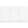 36 Inch Folding Wooden Freestanding Pet Gate Dog Gate with 360° Flexible Hinge - White