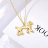 Vintage Dog Necklace Gold Stainless Steel Chain - Gold