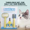 3pcs/set Pet Grooming Set; Cat Hair Comb Cat Nail Scissors; Pet Comb Set For Dogs & Cats - Yellow