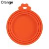 Pet Food Can Covers; Universal Safe Silicone Dog & Cat Food Can Lids; pack of 2 - Orange
