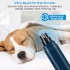 Dog Nail Grinder 2 Speeds Quiet USB Rechargeable Pet Nail Grinder Professional Pet Nail Trimmer Cordless Paws Grooming - Dark Blue