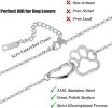 Stainless Paw Print Pendant Necklace for Women Forever Loving Heart Link Dog Paw Pendant Couple Necklace Jewelry - default