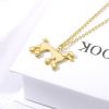 Vintage Dog Necklace Gold Stainless Steel Chain - Gold