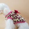 Winter Warm Pet Clothing For Small Dogs Soft Coral Vest Puppy Coat Leopard Print Dogs Costume - Dark Pink - S