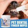Grooming Wipes Pet Teeth Cleaning Wipes for Dogs & Cats, Dental Wipes for Dogs Teeth - 50pcs